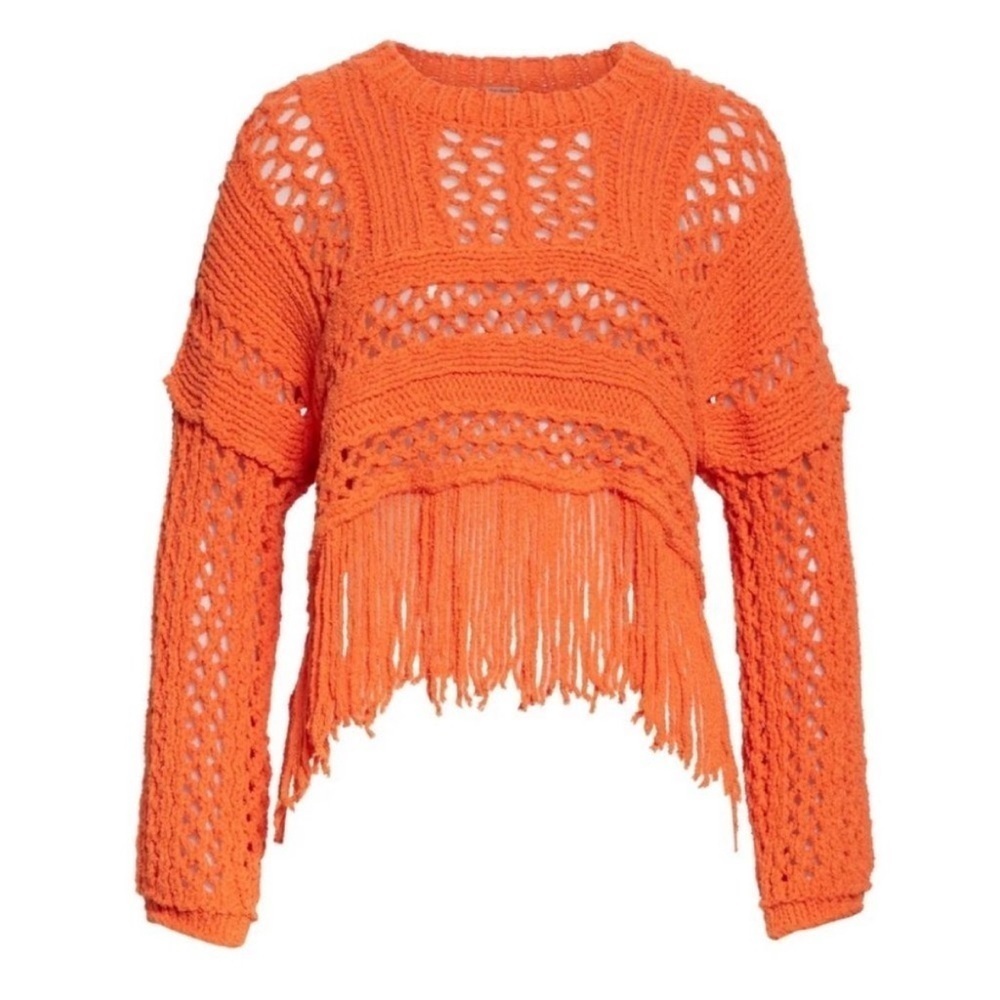 NWT Free People Fringe Crop Sweater - size XS - Picture 5 of 8